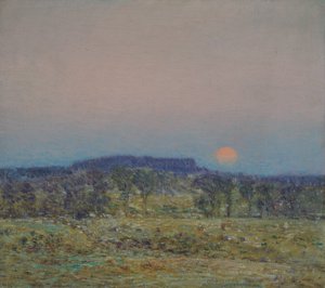 September maanopkomst door Childe Frederick Hassam