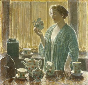 Aardbeientheeset door Childe Frederick Hassam