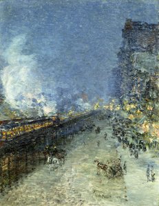 De El, New York door Childe Frederick Hassam