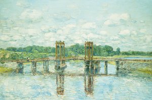 De tolbrug, New Hampshire, nabij Exeter door Childe Frederick Hassam