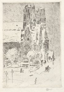 Calvariekerk in de Sneeuw door Childe Hassam