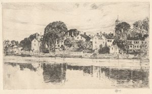 Schoorstenen, Portsmouth, 1915 door Childe Hassam