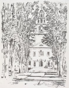 Koloniale kerk, Gloucester door Childe Hassam