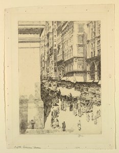 Fifth Avenue, middag door Childe Hassam