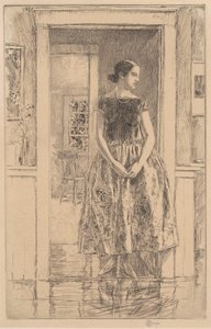 Meisje in een Moderne Jurk door Childe Hassam