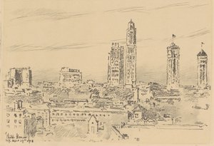 New York Sky Line, Lichte Gebouwen door Childe Hassam