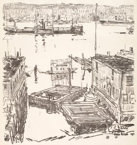 North River door Childe Hassam