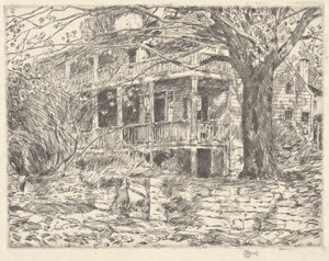 Oud Huis, Cos Cob, 1915 door Childe Hassam