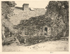 Oude Mulford Huis, Easthampton, 1926 door Childe Hassam
