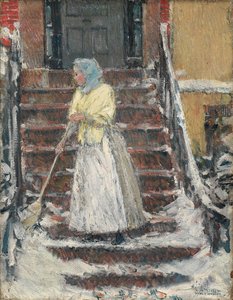 Sneeuw vegen, 1890s door Childe Hassam