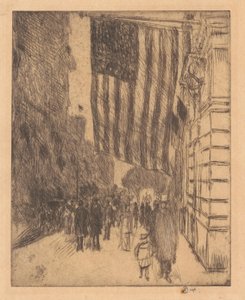 De vlag door Childe Hassam
