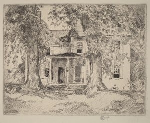 Washingtons hoofdkwartier nabij Valley Forge door Childe Hassam