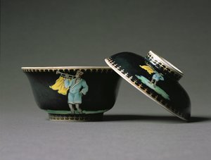 Een suikerpot met deksel, Qianlong-periode (1736-95) ca.1740 (porselein) door Chinese School