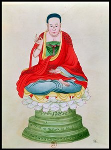 Boeddha zittend op een lotus door Chinese School