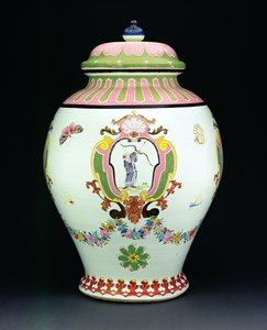 Cisterne beschilderd met een ontwerp van Cornelis Pronk (1691-1759) ca. 1730 door Chinese School