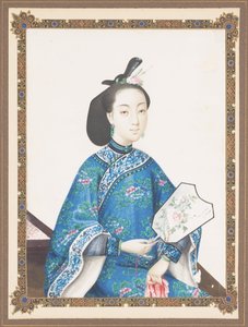 Ingelijste portret van de vrouw van Howqua, ca. 1850-70