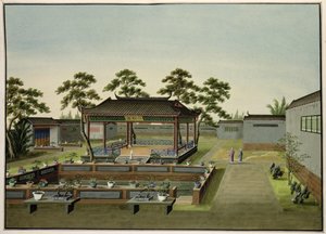Tuin scène, ca. 1820-40 door Chinese School