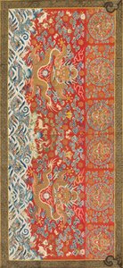 Wandkleed (met drakendesign), 1736-95 door Chinese School