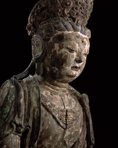 Grote zittende bodhisattva in meditatie, Jin-dynastie (1115-1234) (detail) door Chinese School