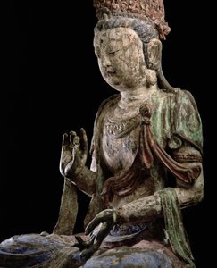 Grote zittende bodhisattva met opgeheven handen, Jin-dynastie (1115-1234) (detail)