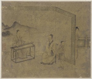 Luisteren naar de citer, Ming of Qing-dynastie