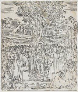 Sint Johannes de Doper predikend, plaat uit Giulio Alenis Tianzhu jiangsheng zhuxiang jingjie (Een geïllustreerde geschiedenis van de Heer des Hemels die vleesgeworden is)
