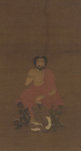 Sakyamuni Zittend op Drie Demonische Wezens, mogelijk Yuan-begin Ming dynastie, 14e-15e eeuw