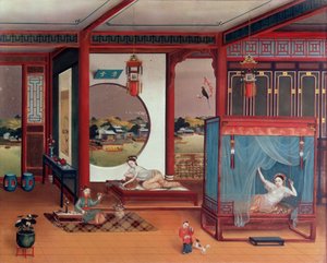 Scène van een interieur door Chinese School