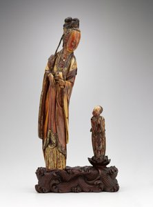 Staande groep van He Xiangu en begeleider, Ming-dynastie, 1580-1644