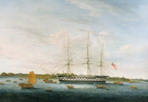 Het schip The Earl of Balcarras van de Honourable East India Company in Canton, 1816