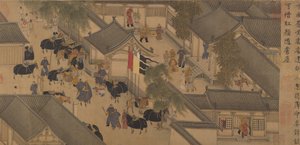Het verhaal van Lady Wenji, handrol, begin 15e eeuw door Chinese School