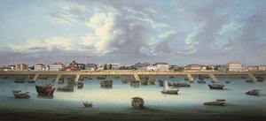 Uitzicht op de Bund in Shanghai, ca.1855 door Chinese School