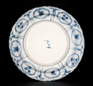 Onderkant van een blauw-wit kraakbord, Egret-markering, Wanli, 1595-1605