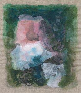 Abstracte compositie II, 2023 (gemengde techniek - acrylinkt  houtskool op linnen)