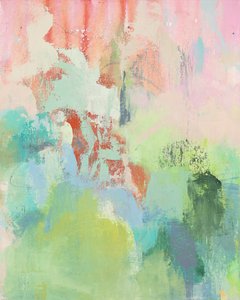 Abstracte compositie, Organic serie, 2022 (gemengde techniek op doek) door Ching Fun Tso