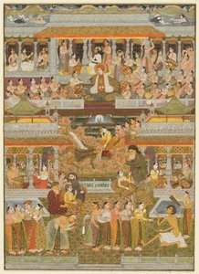 Liefdesparen: Een compositie van scènes uit Perzische, Urdu en Sanskriet literatuur door Chitarman II