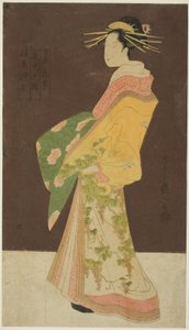 Een Selectie van Schoonheid uit de Plezierkwartieren: Hanamurasaki van de Tamaya in Processie door Chobunsai Eishi