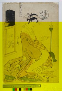 Schoonheden van de Groene Huizen als de Zes Dichters (Seiro bijin rokkasen) door Chobunsai Eishi