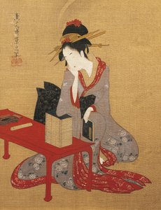 Dromerige Oiran (hooggeplaatste prostituee) door Chobunsai Eishi