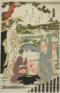 Komachi, uit de serie "Zes Onsterfelijke Dichters (Rokkasen)" door Chobunsai Eishi