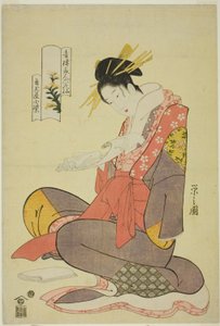 Komurasaki van de Kadotamaya, uit de serie Zes bloemrijke onsterfelijken van de plezierwijken