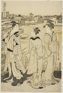 Ono no Komachi bij de Seki Tempel, uit de serie De Modieuze Zeven Komachi (Furyu nana Komachi), c.1788