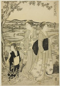 Papegaai Komachi, uit de serie De modieuze zeven Komachi door Chobunsai Eishi