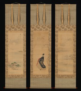 Sneeuw, maan en kersenbloesems (Yoshiwara in drie seizoenen) door Chobunsai Eishi