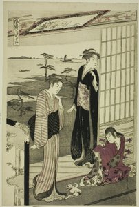 Suma, uit de serie "Een modieuze parodie op het verhaal van Genji (Furyu yatsushi Genji)" door Chobunsai Eishi