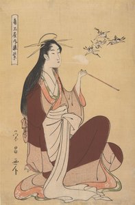 Courtisane Komurasaki uit het Tsunotamaya huis door Chokosai Eisho