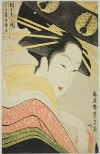 Misayama van de Chojiya, uit de serie Schoonheden van de gelicentieerde wijk door Chokosai Eisho