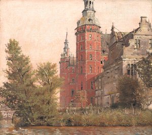 Kasteel Frederiksborg gezien vanuit het noordwesten. Studie door Christen Købke
