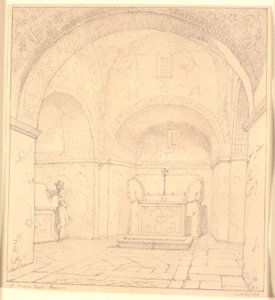 Het graf van Galla Placidia in de St. Nazareo-kapel in Ravenna door Christen Købke