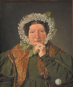 Portret van de moeder van de kunstenaar, Cecilia Margrethe Købke, geboren Petersen door Christen Købke